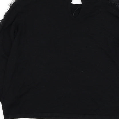 Next Womens Black Round Neck Viscose Pullover Jumper Size 12