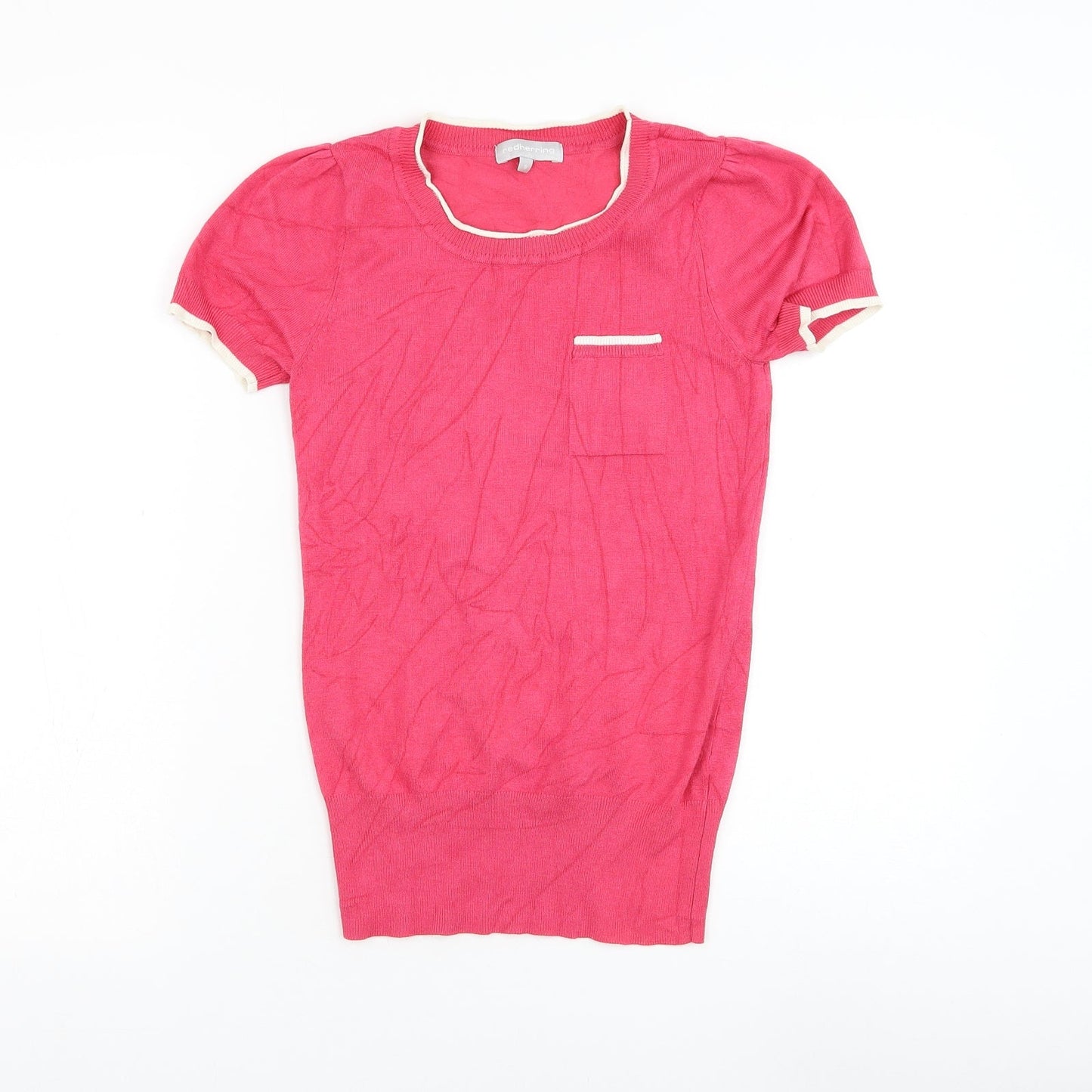 Debenhams Womens Pink Round Neck Viscose Pullover Jumper Size 8
