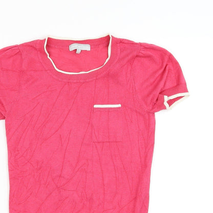 Debenhams Womens Pink Round Neck Viscose Pullover Jumper Size 8