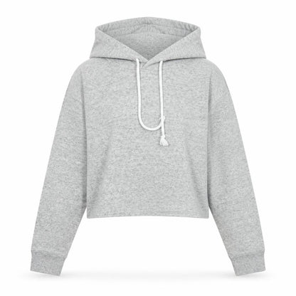 H&M Womens Grey Cotton Pullover Hoodie Size S - Cropped