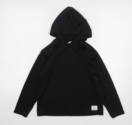 Shien Girls Black Polyester Pullover Hoodie Size 9 Years