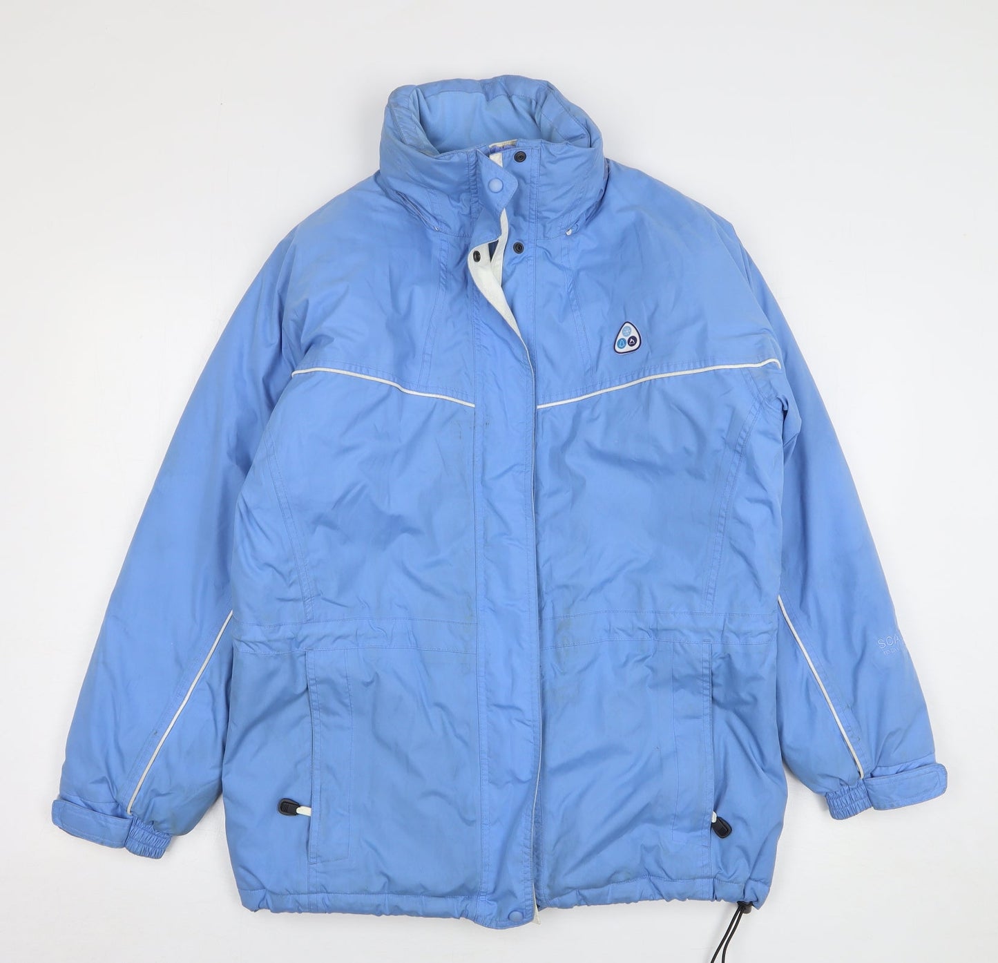 Scanda Womens Blue Rain Coat Coat Size 10 Zip