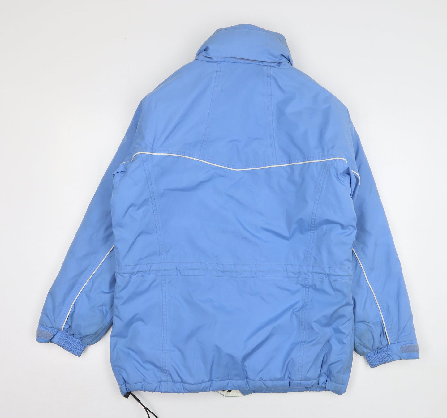Scanda Womens Blue Rain Coat Coat Size 10 Zip