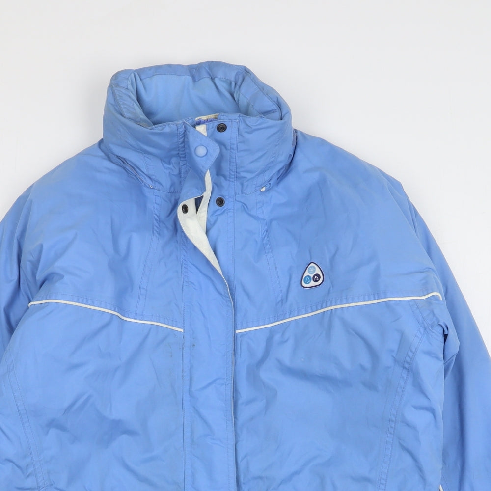 Scanda Womens Blue Rain Coat Coat Size 10 Zip