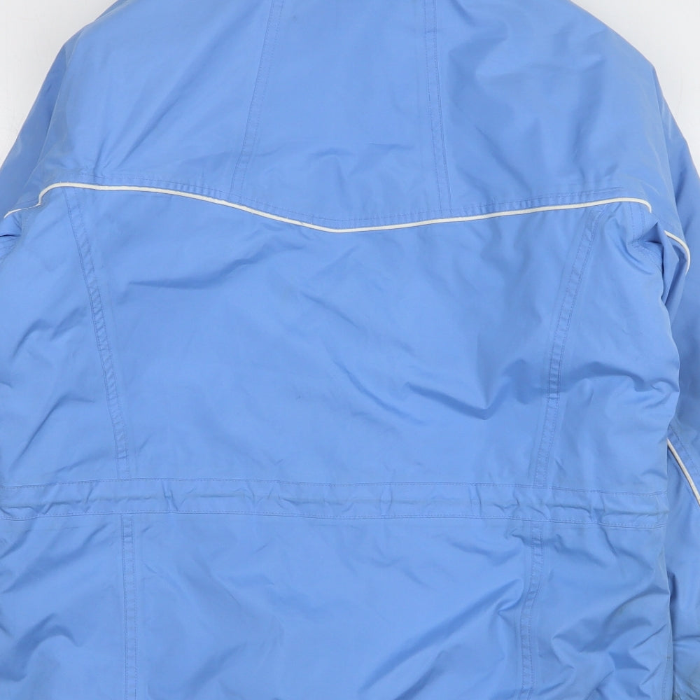 Scanda Womens Blue Rain Coat Coat Size 10 Zip