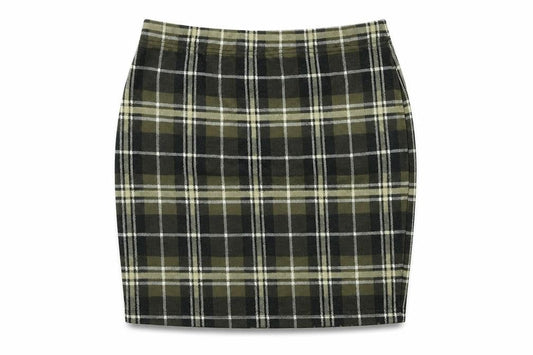 Select Womens Green Plaid Polyester Straight & Pencil Skirt Size 12