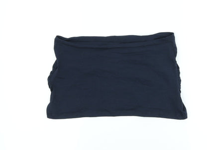 ESMARA Womens Blue Cotton Basic T-Shirt Size L Off the Shoulder