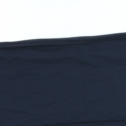 ESMARA Womens Blue Cotton Basic T-Shirt Size L Off the Shoulder