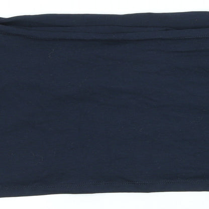 ESMARA Womens Blue Cotton Basic T-Shirt Size L Off the Shoulder