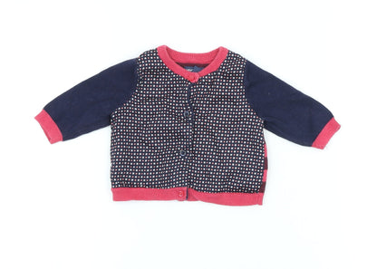 Baby Gap Girls Multicoloured Geometric Cotton Cardigan Jumper Size 0-3 Months