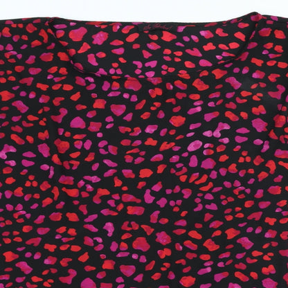 Preloved So Fabulous Womens Black Geometric Polyester Basic Blouse Size 22 Round Neck - Detail