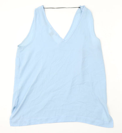 Preloved Atmosphere Womens Blue Polyester Basic Blouse Size 18 V-Neck - Back