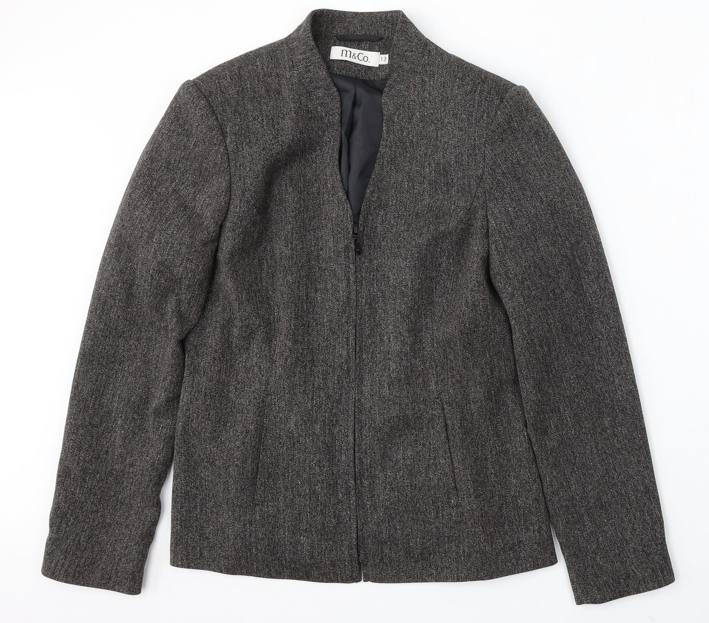 Mackays Womens Grey Jacket Size 12 Zip
