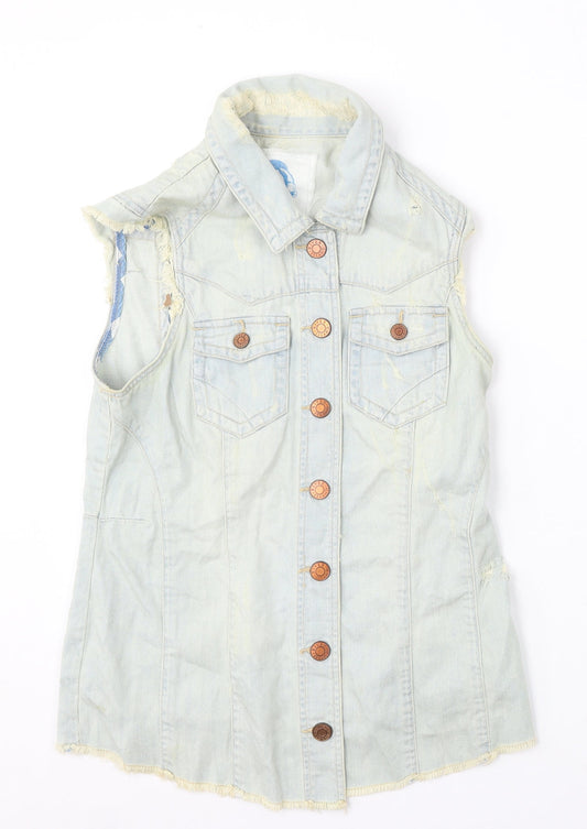 River Island Womens Blue Gilet Jacket Size 12