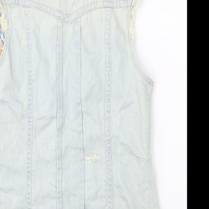 Preloved River Island Womens Blue Gilet Jacket Size 12 - Label