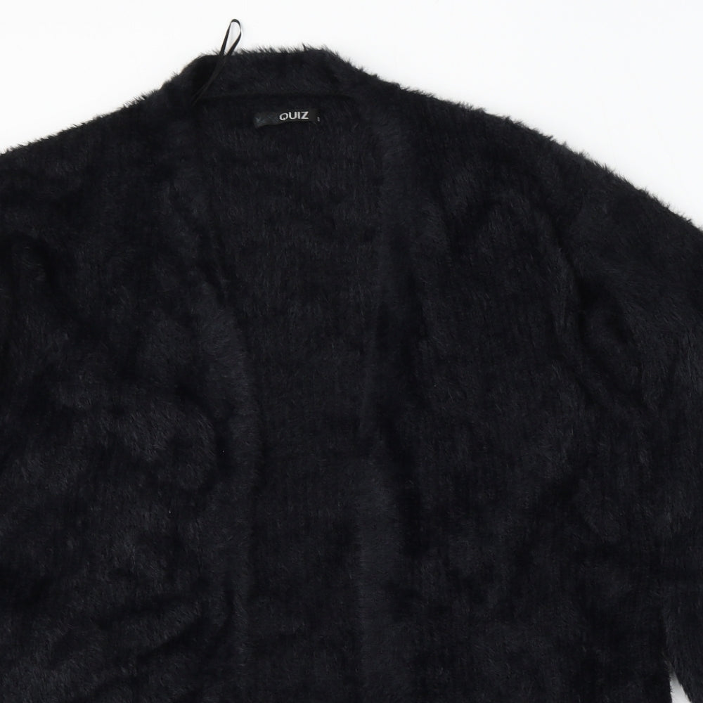 Quiz Womens Black V-Neck Polyamide Cardigan Jumper Size S