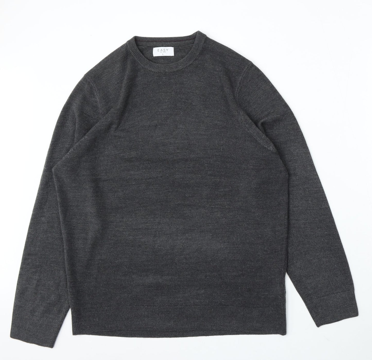 Matalan Mens Grey Round Neck Acrylic Pullover Jumper Size L