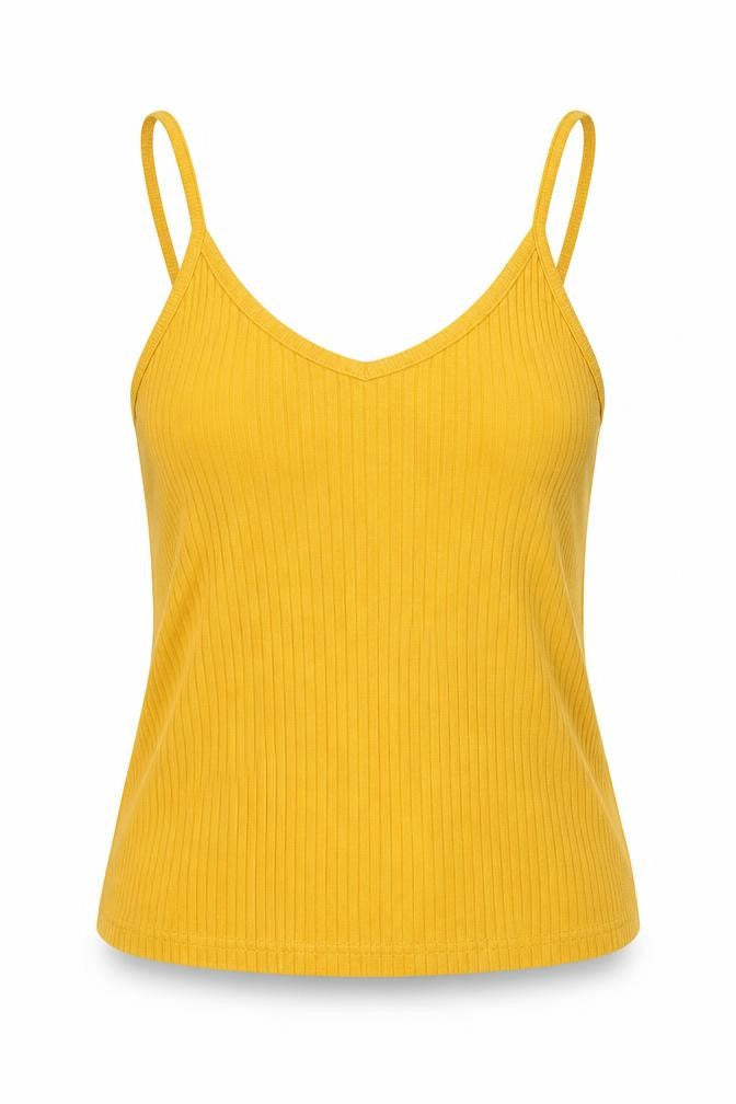 Topshop Womens Yellow Round Neck Cotton Vest Jumper Size 6
