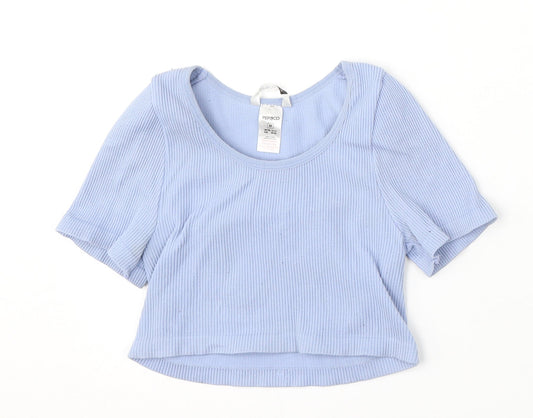 Pep&Co Womens Blue Round Neck Nylon Pullover Jumper Size M
