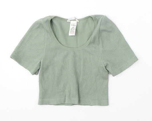 Pep&Co Womens Green Round Neck Nylon Pullover Jumper Size 12