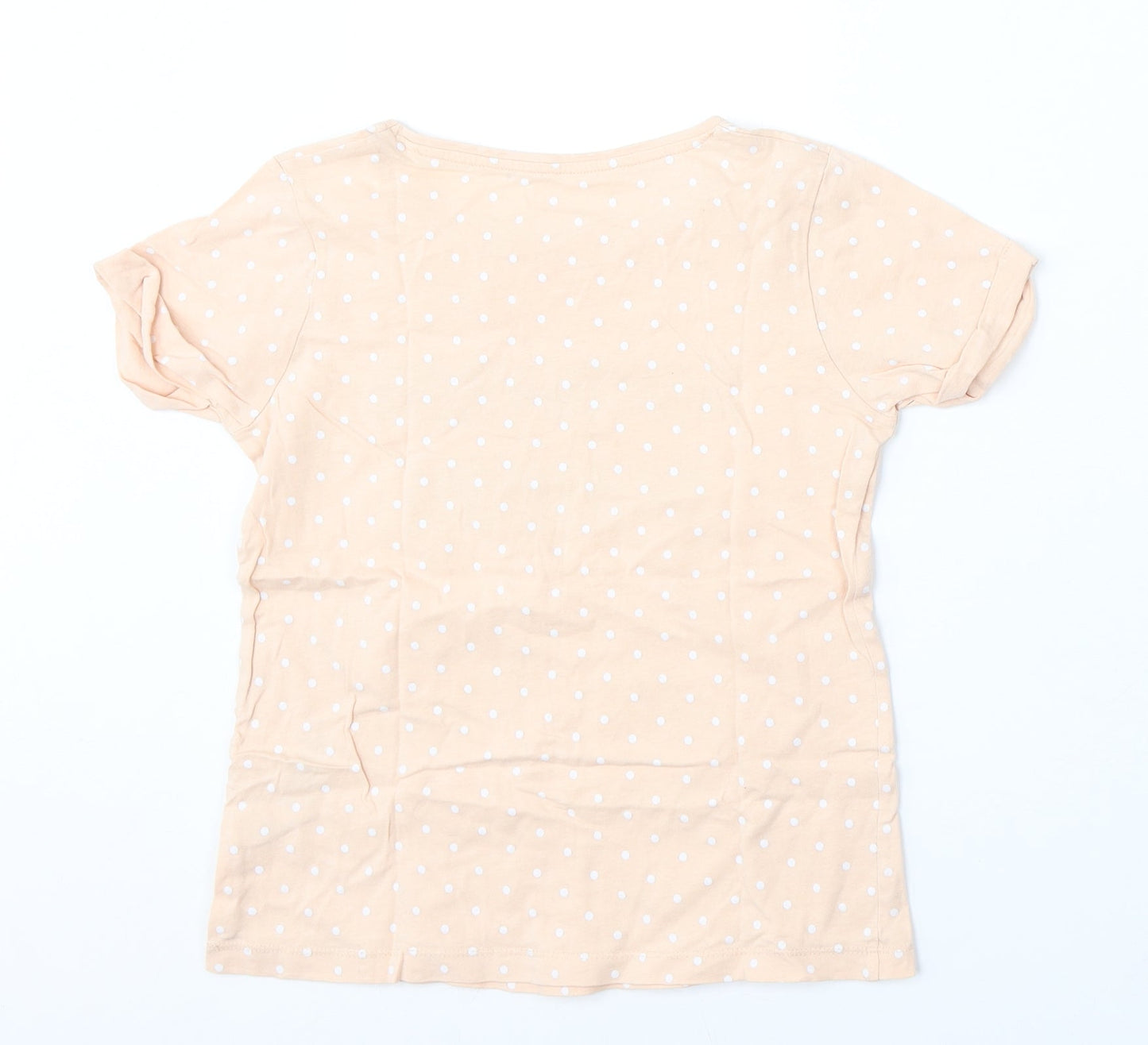 Primark Girls Pink Geometric Cotton Basic T-Shirt Size 10-11 Years Round Neck