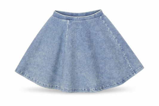 Topshop Womens Blue Cotton Skater Skirt Size 8