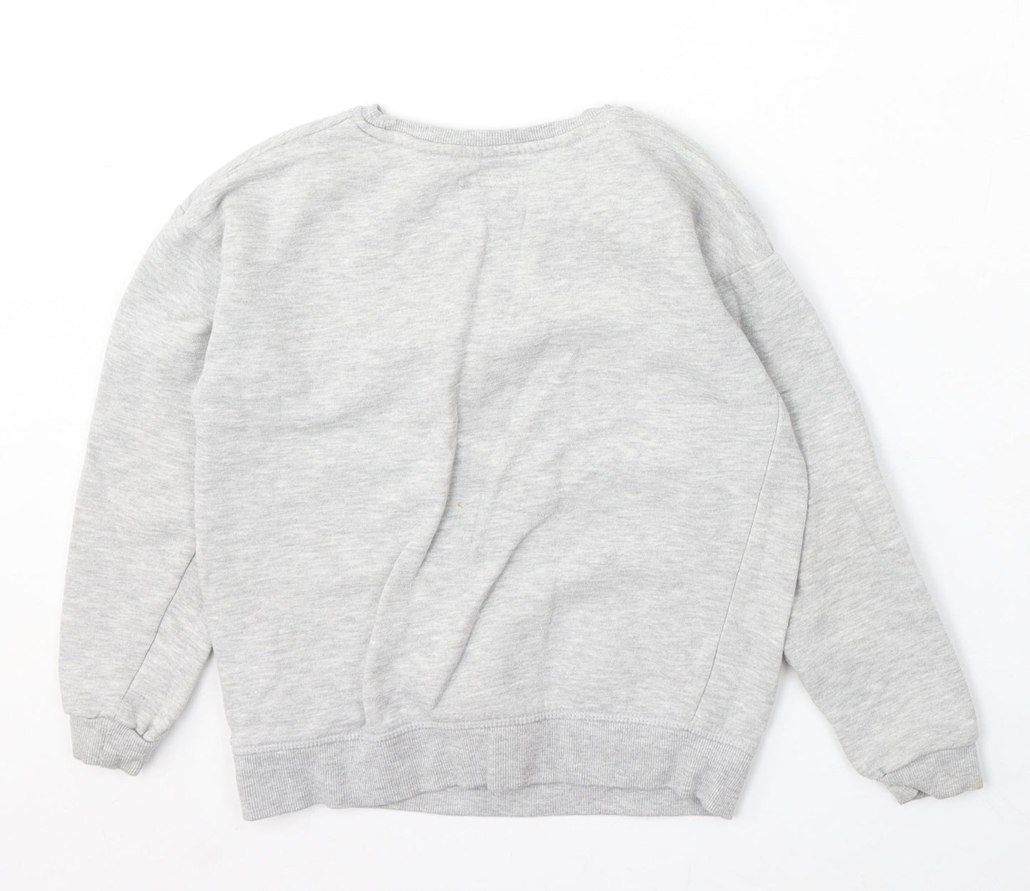 Primark Girls Grey Cotton Pullover Sweatshirt Size 8-9 Years - Unicorn