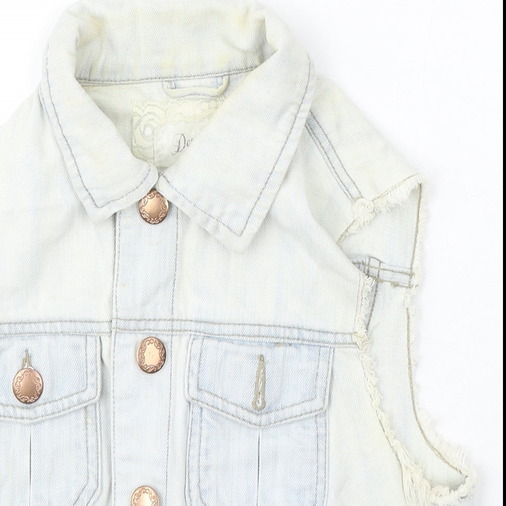 Denim & Co. Womens Blue Gilet Jacket Size 10