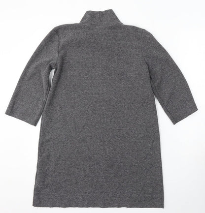 Zara Womens Grey Mock Neck Polyester Pullover Jumper Size S