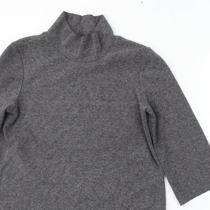Zara Womens Grey Mock Neck Polyester Pullover Jumper Size S