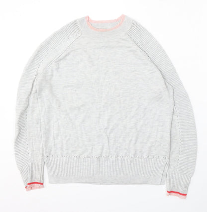 Next Womens Grey Round Neck Viscose Pullover Jumper Size 12