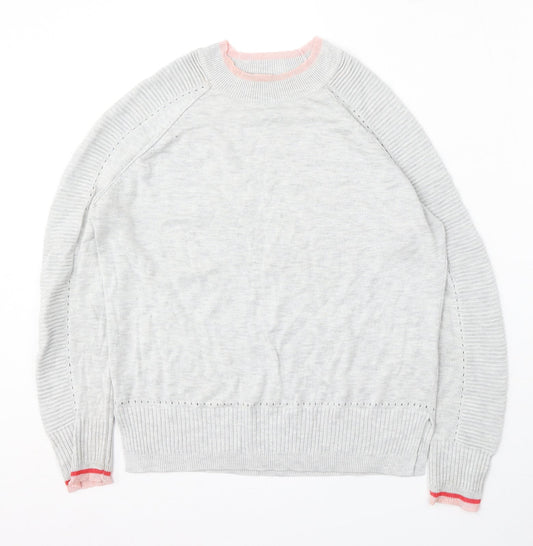 NEXT Womens Grey Round Neck Viscose Pullover Jumper Size 12
