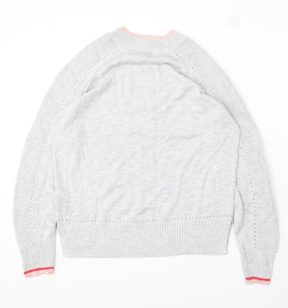 Next Womens Grey Round Neck Viscose Pullover Jumper Size 12