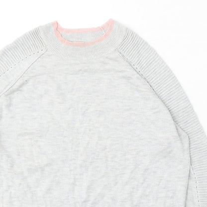 Next Womens Grey Round Neck Viscose Pullover Jumper Size 12