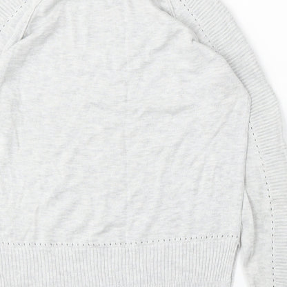 Next Womens Grey Round Neck Viscose Pullover Jumper Size 12