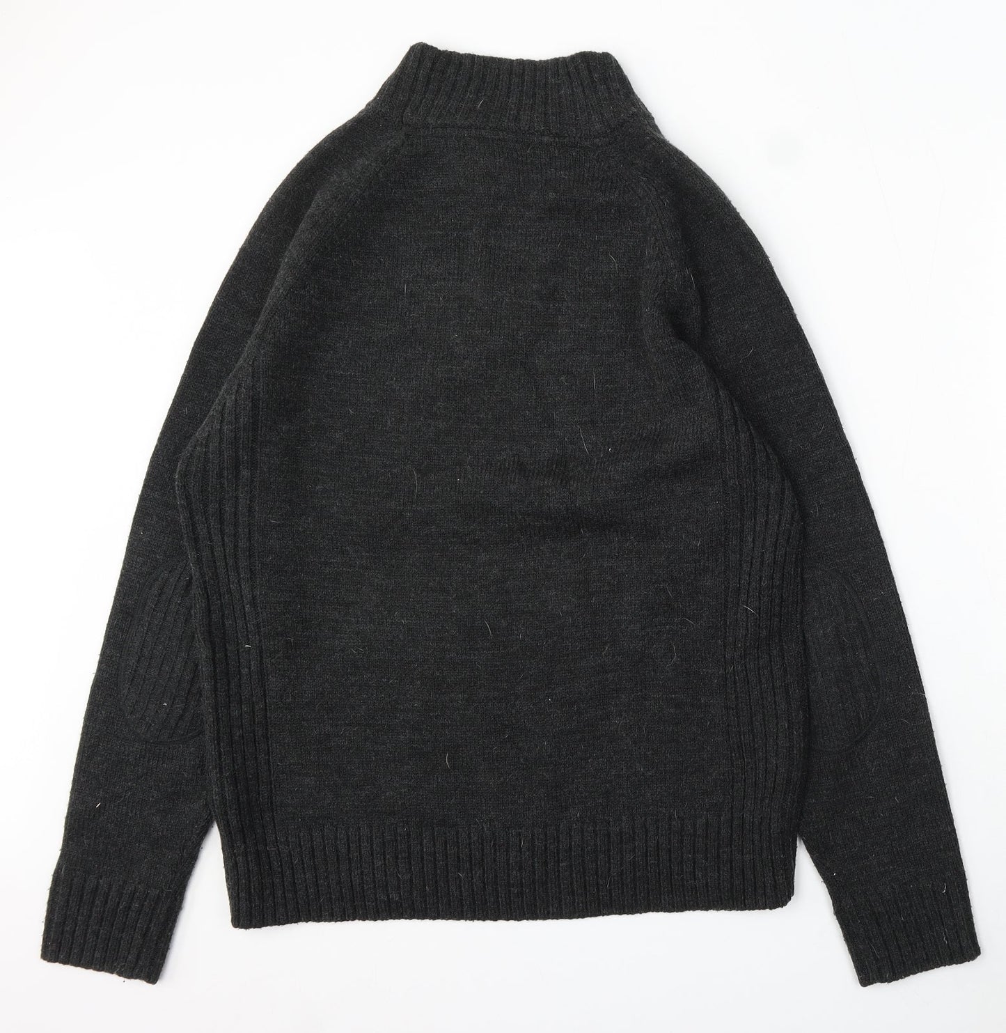 NEXT Womens Grey V-Neck Acrylic Pullover Jumper Size L