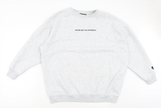 Primark Womens Grey Cotton Pullover Sweatshirt Size M - We're not that different