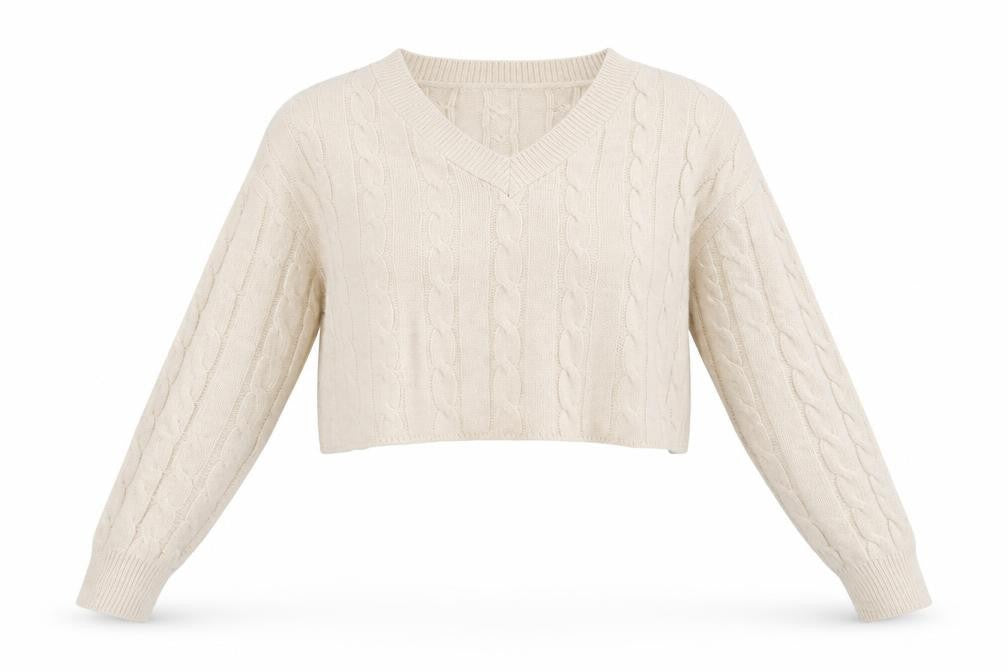 Primark Womens Beige V-Neck Acrylic Pullover Jumper Size M
