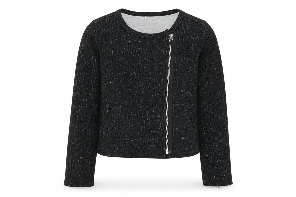 NEXT Girls Black Cotton Full Zip Sweatshirt Size 8 Years Zip