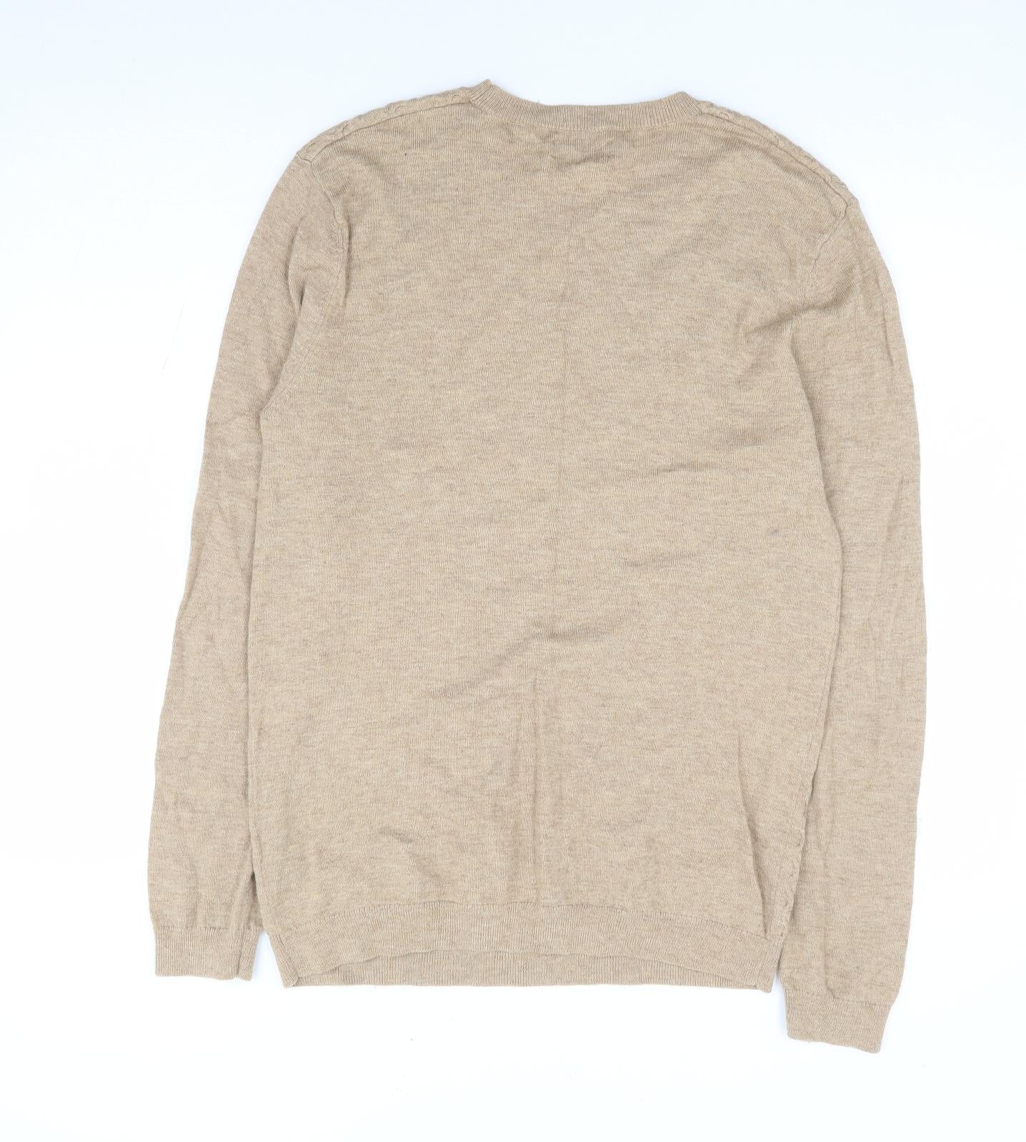 ASOS Mens Brown Round Neck Nylon Pullover Jumper Size M