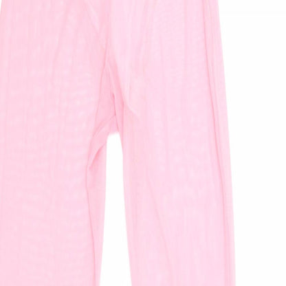 PRETTYLITTLETHING Womens Pink Polyester Trousers Size 4 L34 in Regular