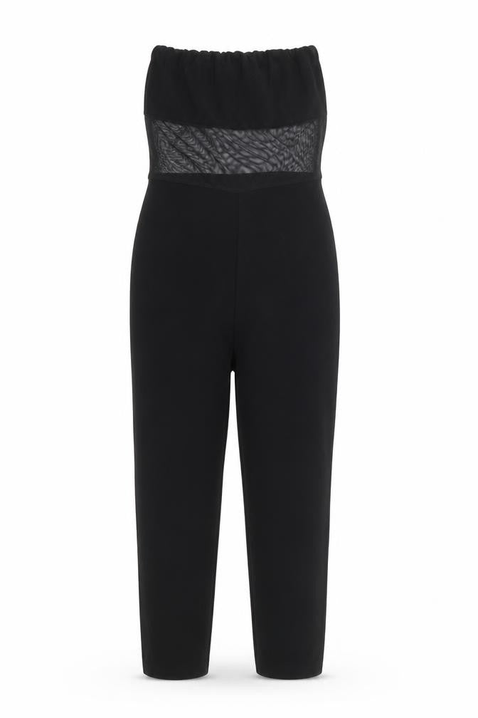 PRETTYLITTLETHING Womens Black Polyester Jumpsuit One-Piece Size 6 L18 in