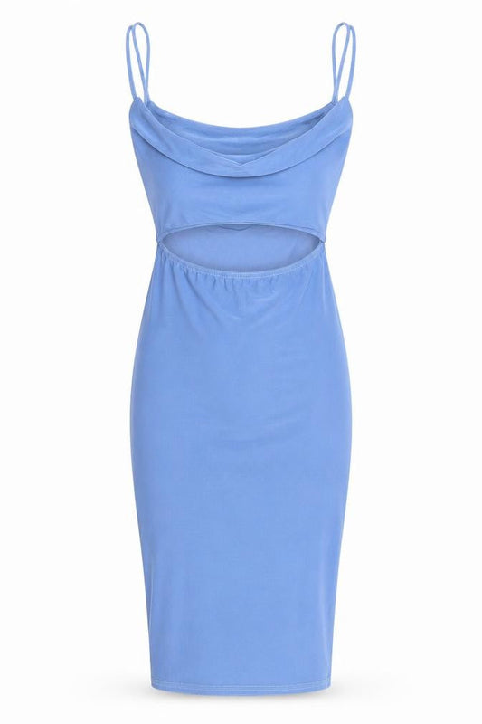PRETTYLITTLETHING Womens Blue Polyester Bodycon Size 4 Collared Pullover