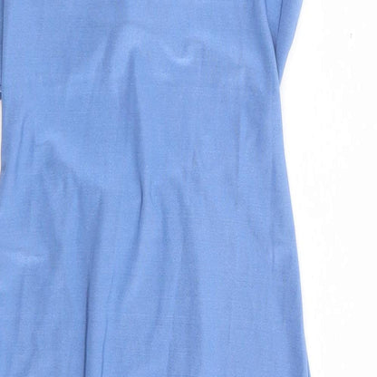 PRETTYLITTLETHING Womens Blue Polyester Bodycon Size 4 Collared Pullover