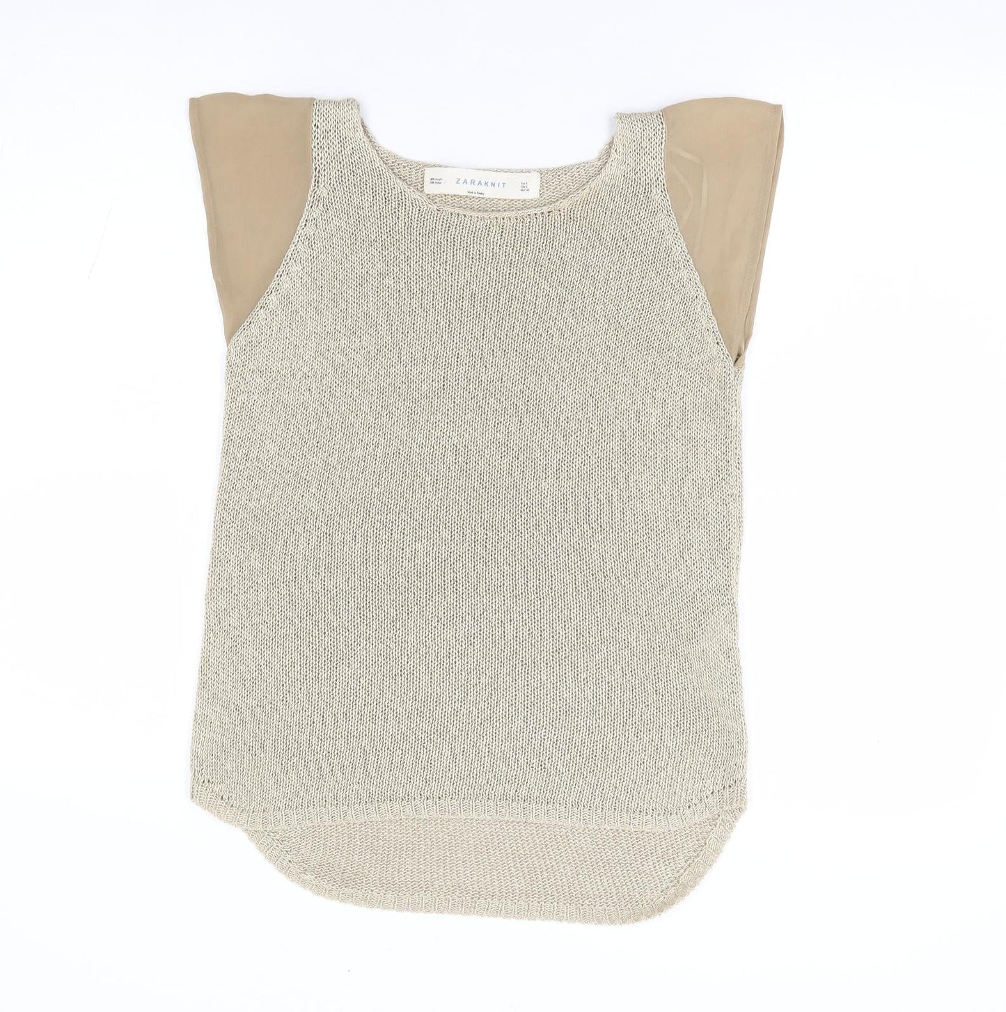 Zara Womens Gold Round Neck Acrylic Pullover Jumper Size S