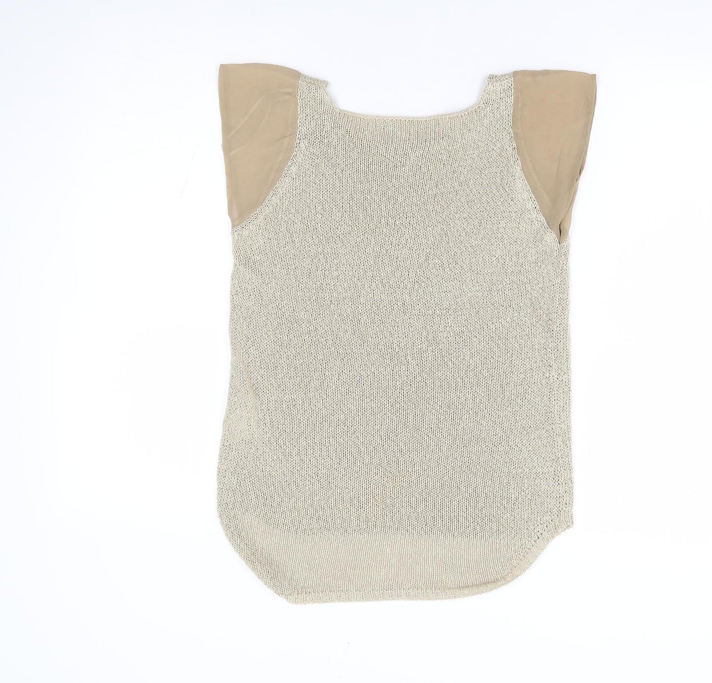 Zara Womens Gold Round Neck Acrylic Pullover Jumper Size S