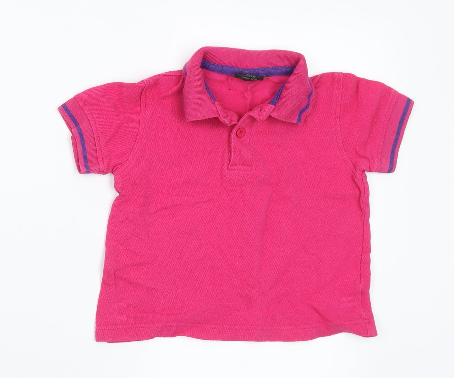 NEXT Girls Pink Cotton Basic Polo Size 18-24 Months Collared