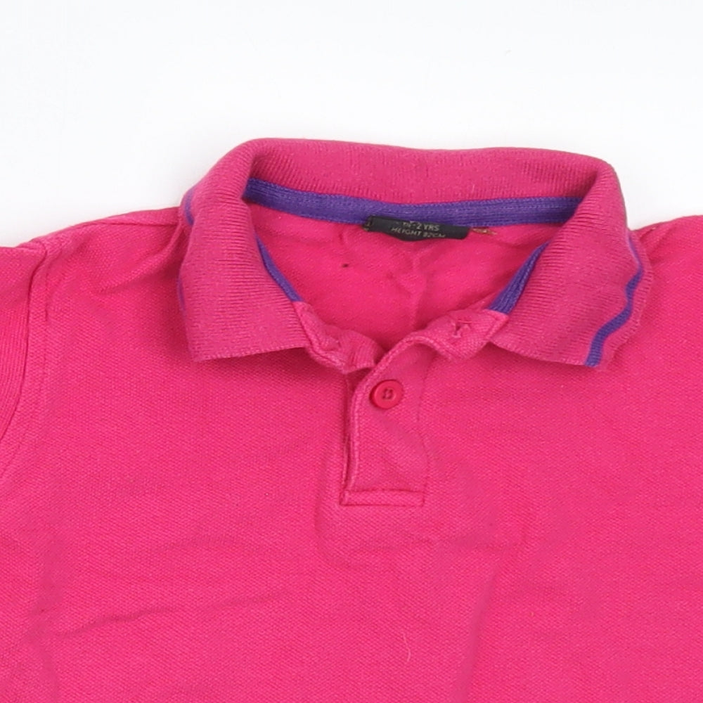 NEXT Girls Pink Cotton Basic Polo Size 18-24 Months Collared