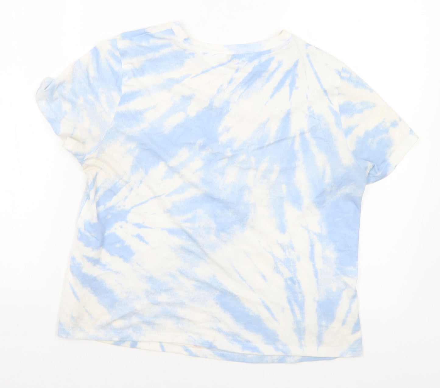 Divided Womens Blue Polyester Basic T-Shirt Size M Round Neck