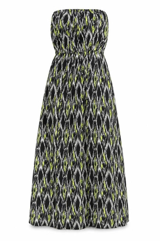 Atmosphere Womens Multicoloured Geometric Viscose A-Line Size 8 Off the Shoulder